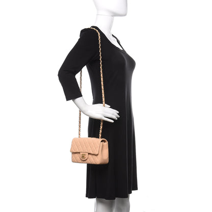 Chanel Lambskin Quilted Mini Rectangular Flap Beige 2 of 10