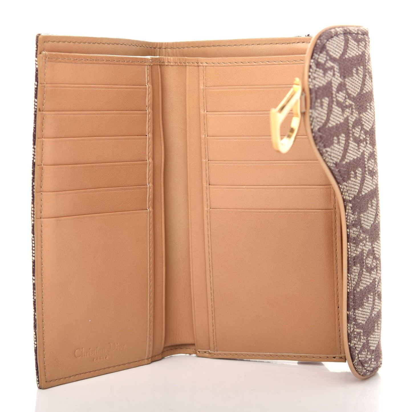 Monogram Saddle Wallet Beige