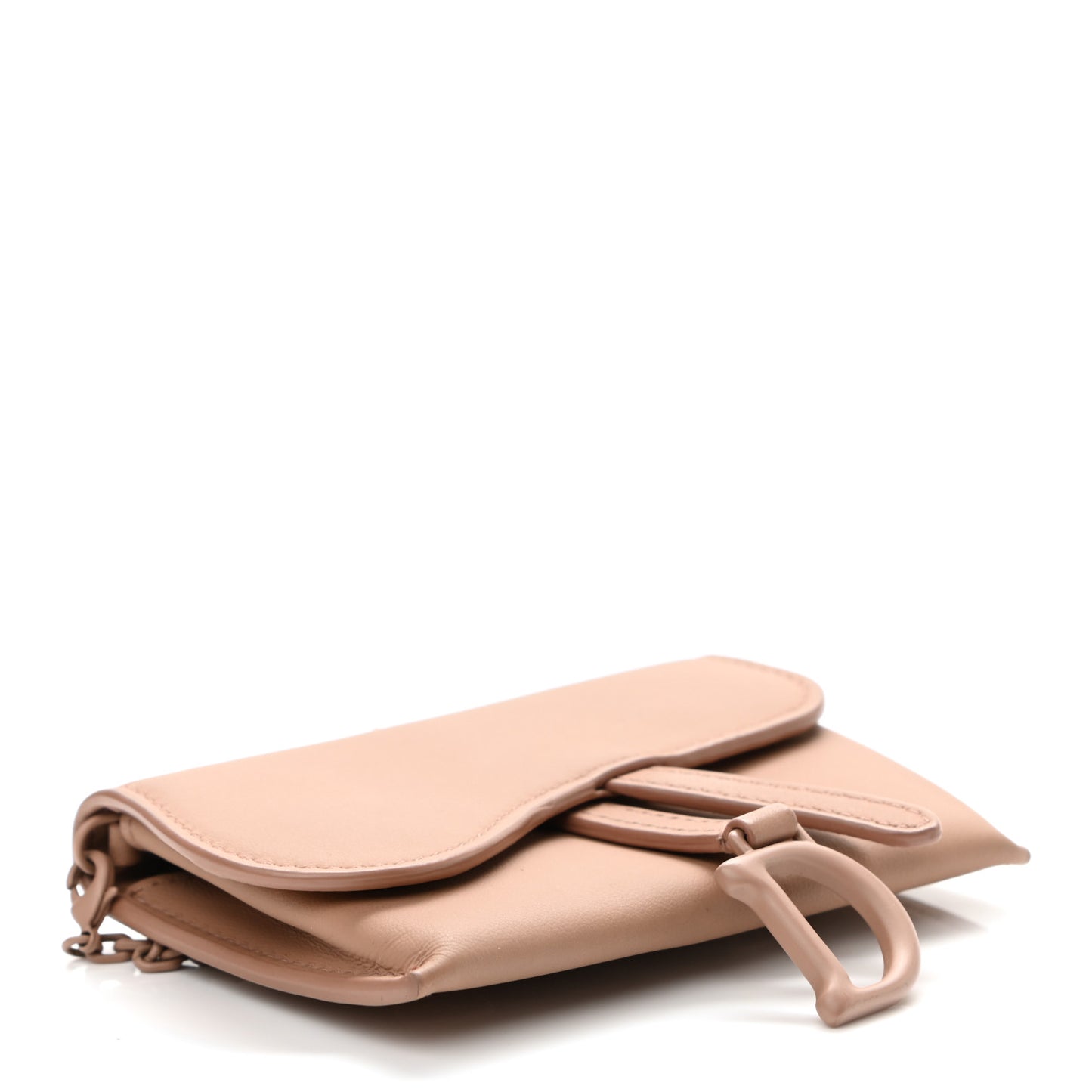 Ultra Matte Calfskin Nano Saddle Chain Pouch Rose Des Vents