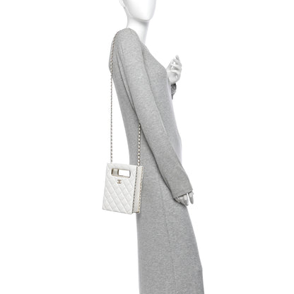 Chanel Caviar Quilted Evening Box Bag White 2 of 10