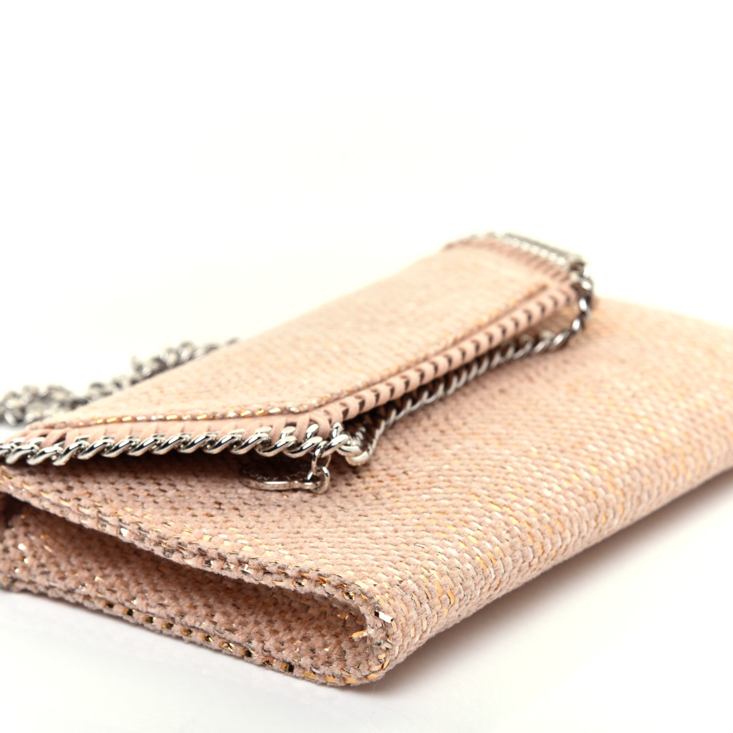 Stella McCartney Metallic Woven Raffia Falabella Mini Crossbody Pink 6 of 10