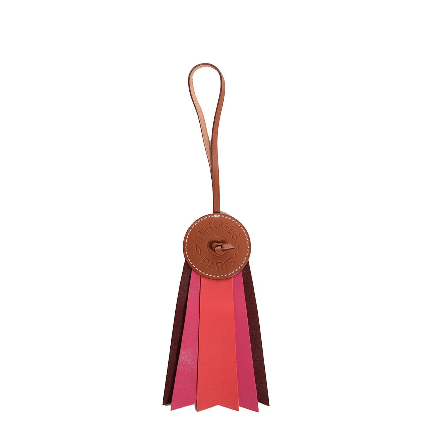 Hunter Cowhide Milo Lambskin Paddock Flot Bag Charm Rose Shocking Rouge H Rose Jaipur