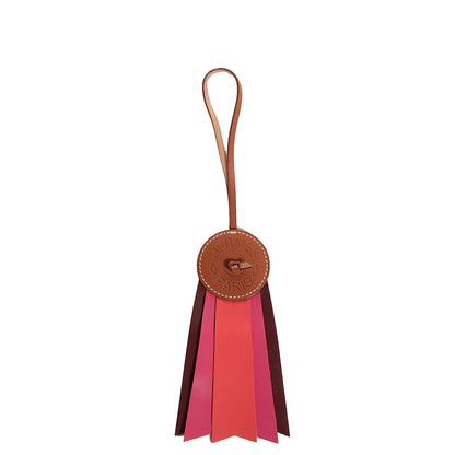 Hermes Hunter Cowhide Milo Lambskin Paddock Flot Bag Charm Rose Shocking Rouge H Rose Jaipur 1 of 5