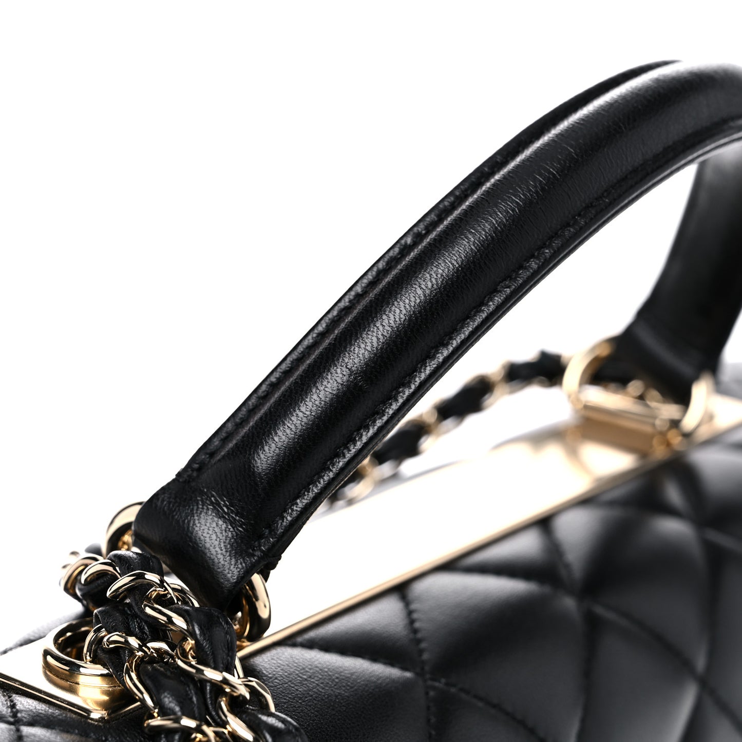 Lambskin Quilted Medium Trendy CC Flap Dual Handle Bag Black