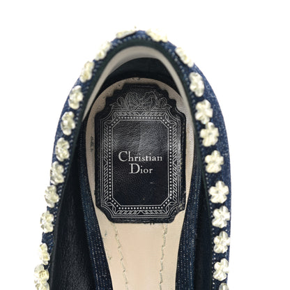 Christian Dior Denim Crystal Garland Pumps 36 Blue Fonce 6 of 9