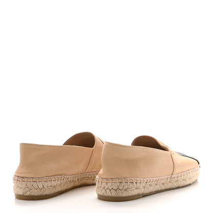 Chanel Lambskin CC Espadrilles 38 Beige Black 4 of 9
