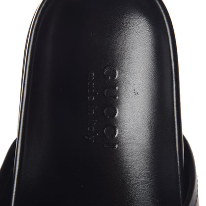 Gucci Calfskin Bee Star Embroidered Mens Horsebit River Slippers 11 Black 7 of 8