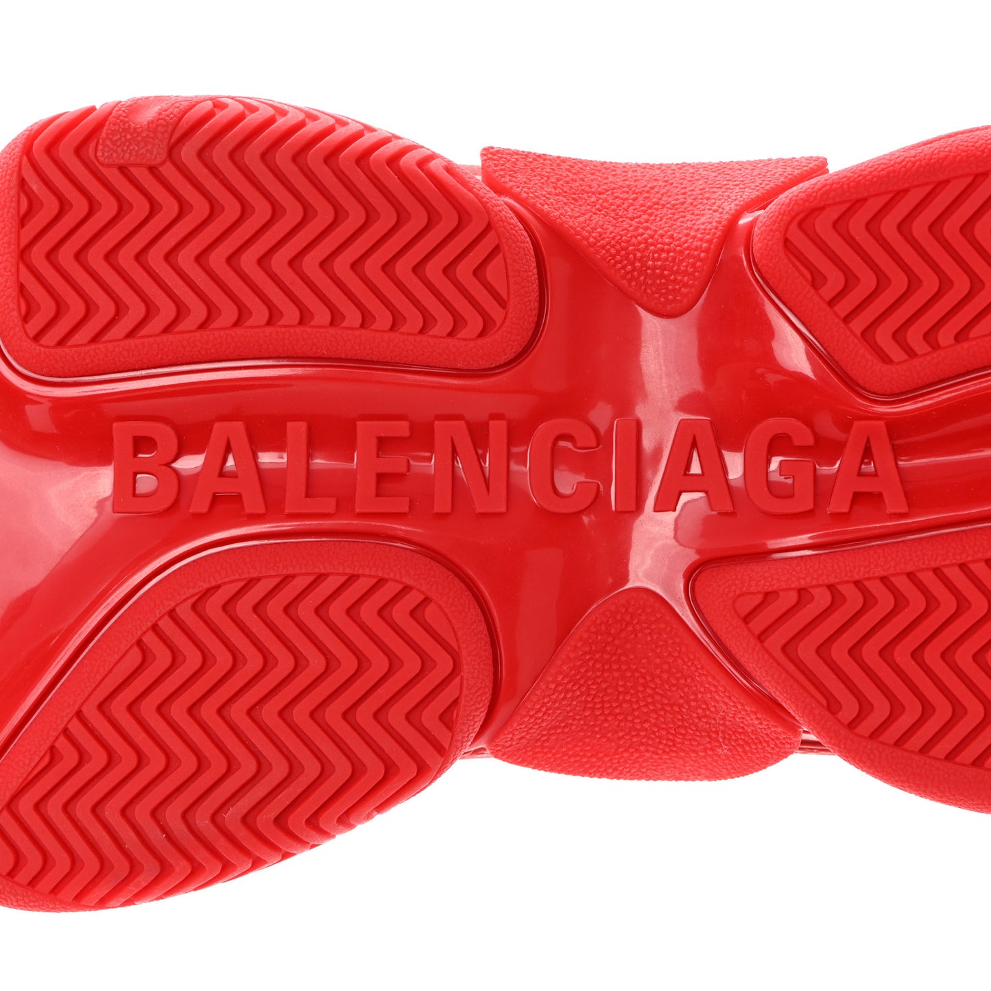 Recycled Calfskin Allover Logo Womens Triple S Sneakers 41 Tomato Red White