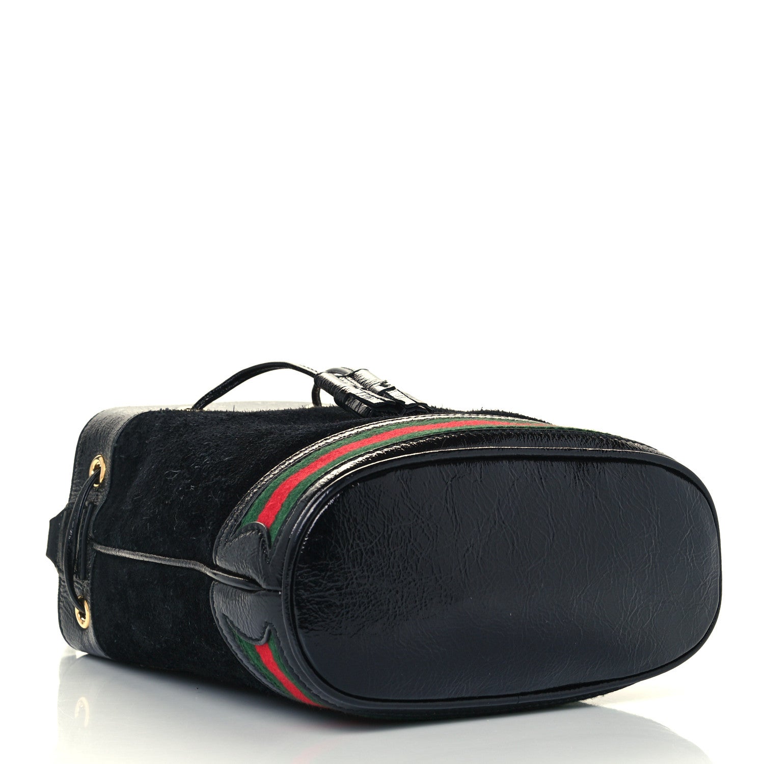 Gucci Suede Patent Web Small Ophidia Bucket Bag Black 4 of 11