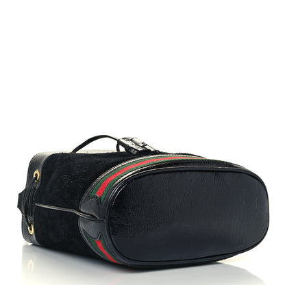 Gucci Suede Patent Web Small Ophidia Bucket Bag Black 4 of 11