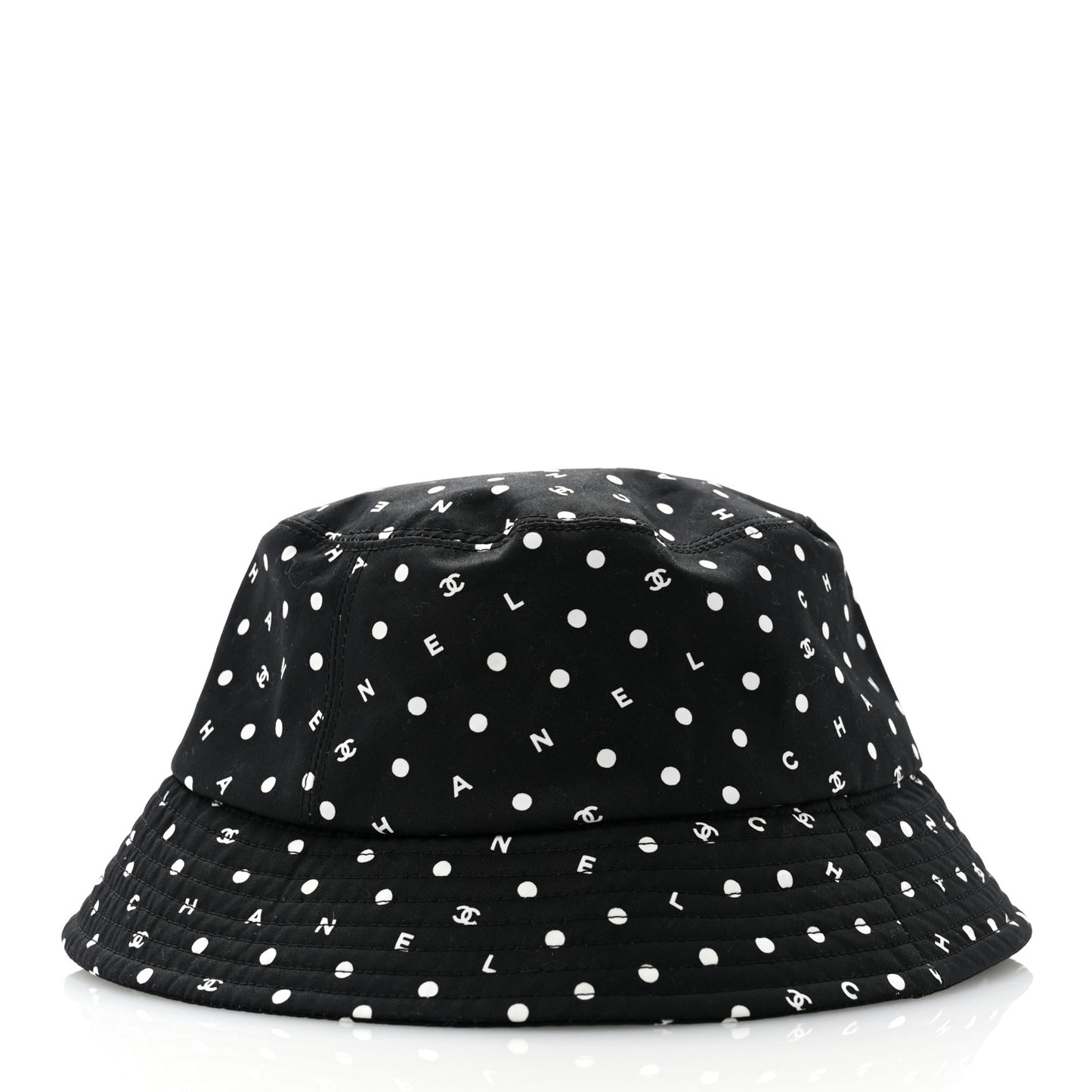Cotton CC Polka Dot Bucket Hat L Black