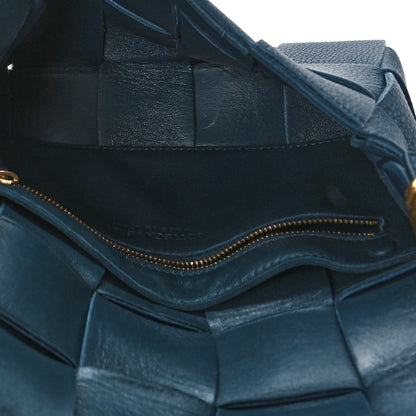Bottega Veneta Grained Calfskin Maxi Intrecciato Cassette Crossbody Bag Deep Blue 5 of 8