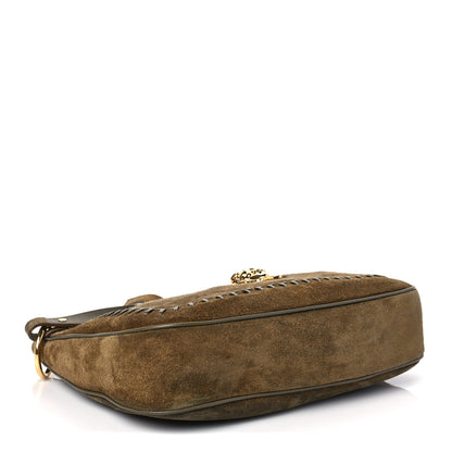 Versace Suede La Medusa Small Shoulder Bag Khaki 4 of 7