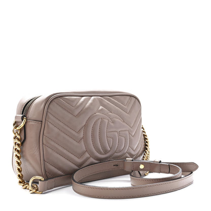 Gucci Calfskin Matelasse Small GG Marmont Chain Shoulder Bag Porcelain Rose 3 of 12