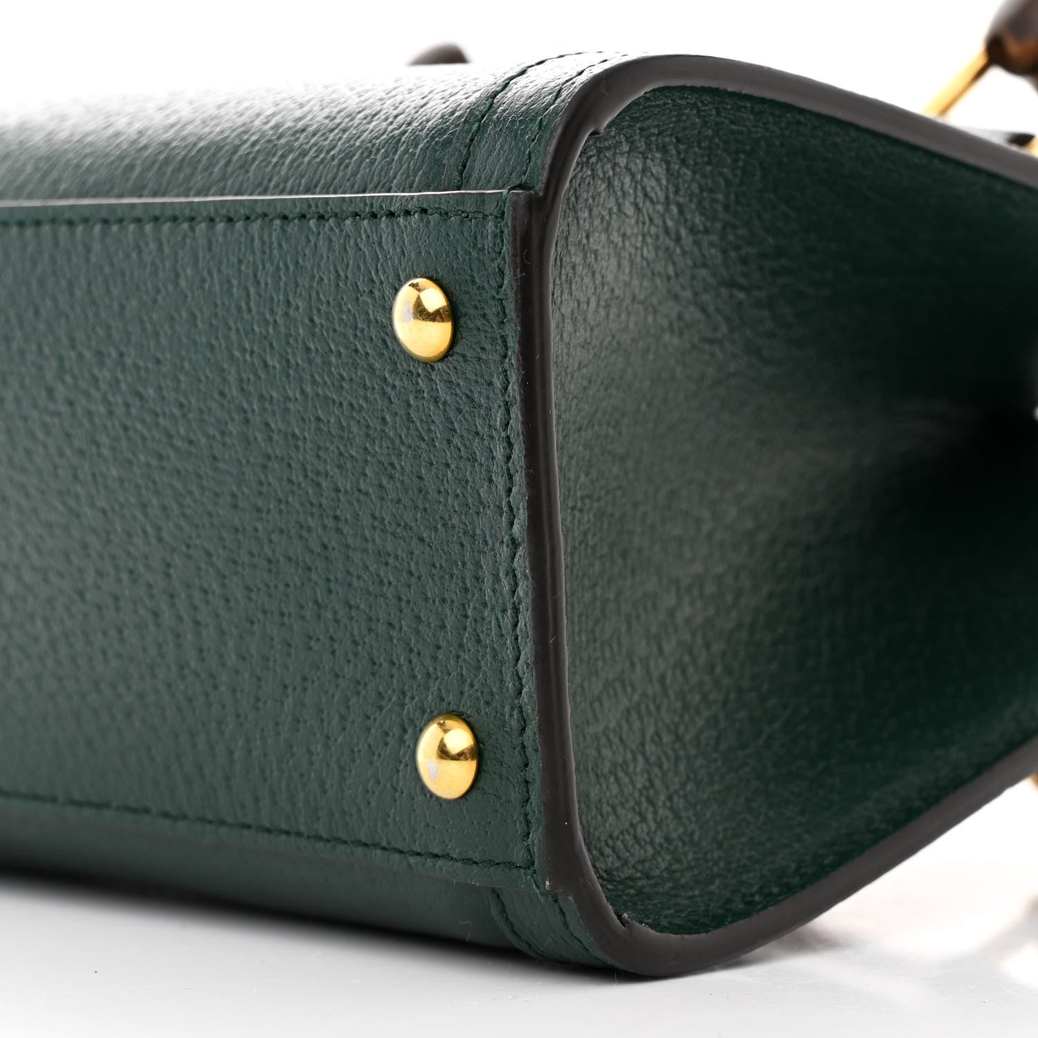 Gucci Textured Dollar Calfskin Web Mini Diana Tote Bag Green 10 of 10