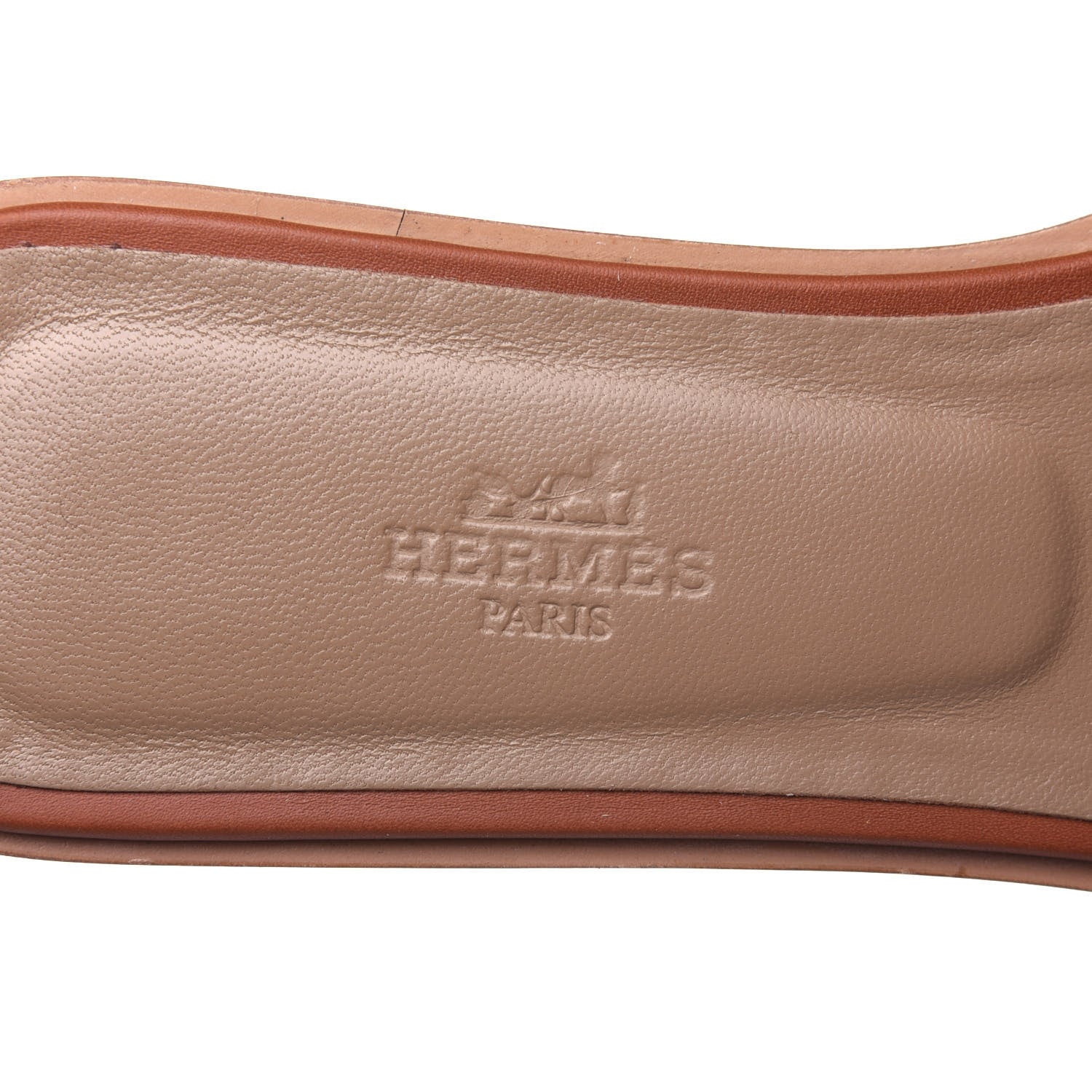 Hermes Box Calfskin Oran Sandals 38.5 Gold 7 of 16