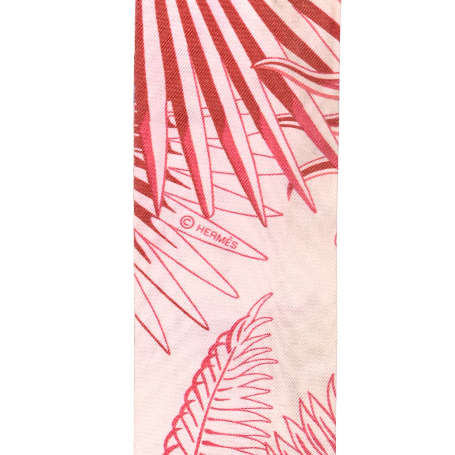 Hermes Silk Mythiques Phoenix Coloriages Twilly White Corail Blue Jean 3 of 7