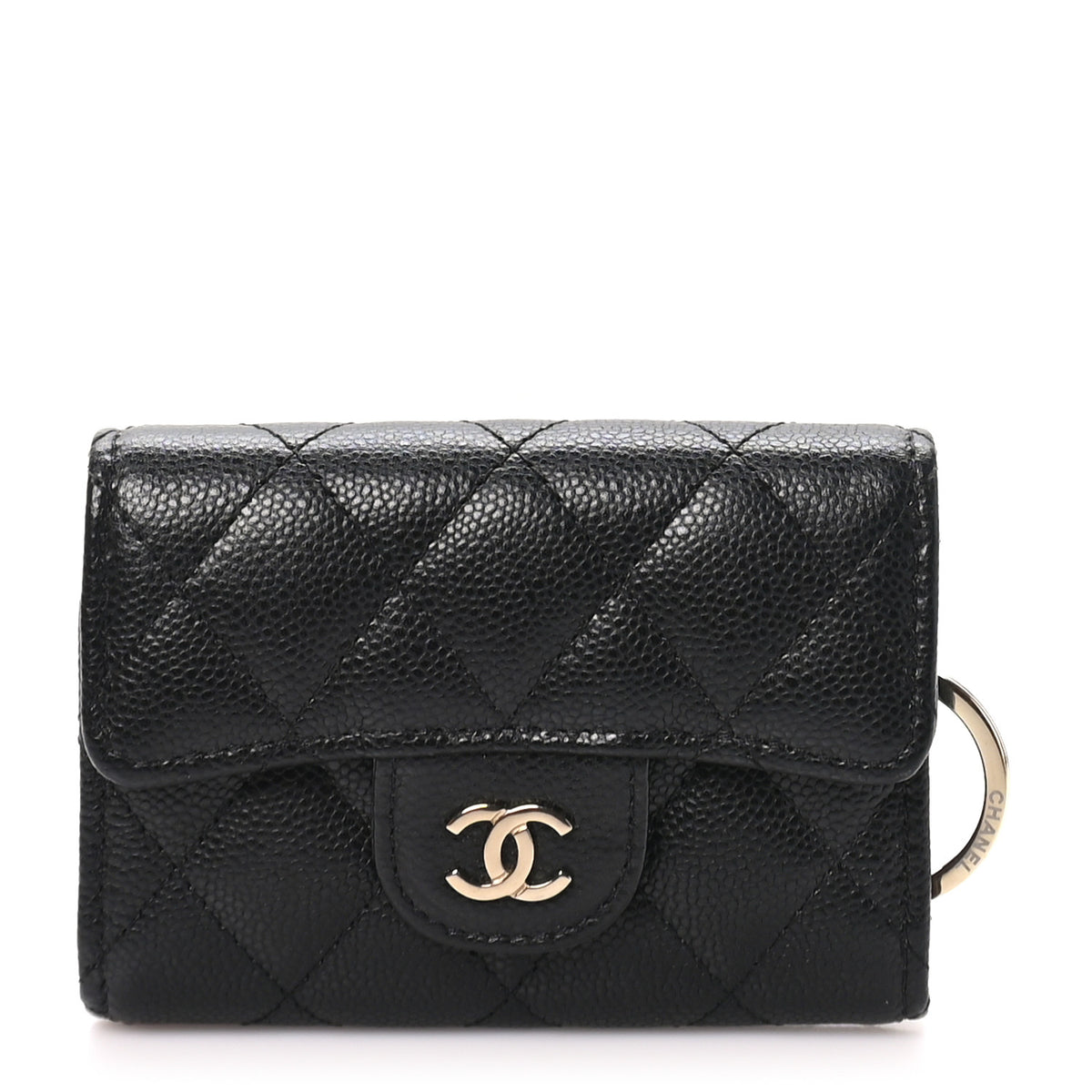 Chanel Caviar Quilted Classic 4 Key Holder Wallet Black 1 of 9