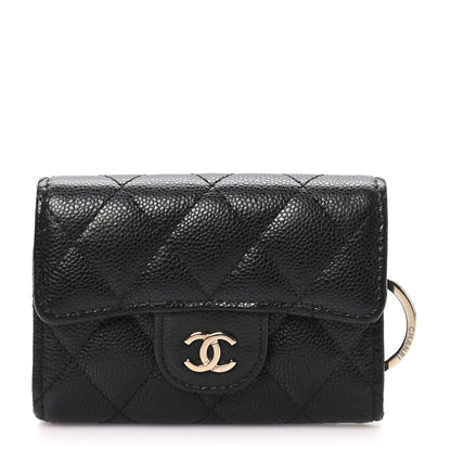 Chanel Caviar Quilted Classic 4 Key Holder Wallet Black 1 of 9