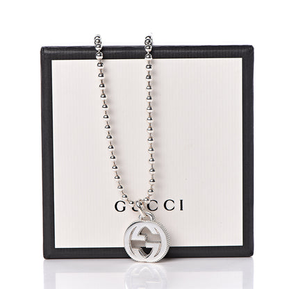 Gucci Sterling Silver Interlocking GG Pendant Beaded Necklace 8 of 8