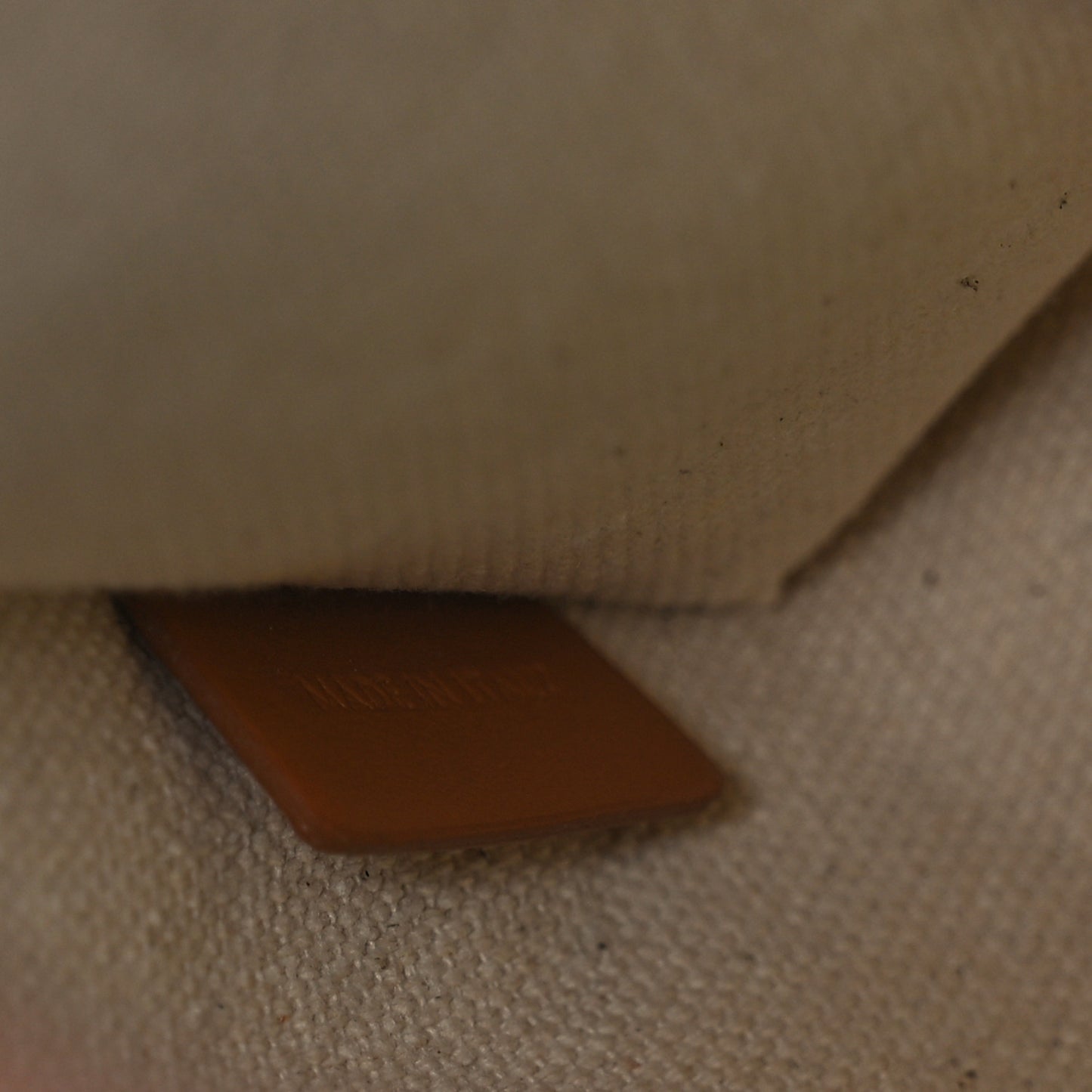 Canvas Calfskin Mini Vertical Cabas Natural Tan
