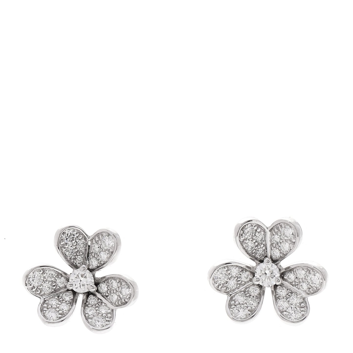 18K White Gold Diamond Mini Frivole Pave Earrings