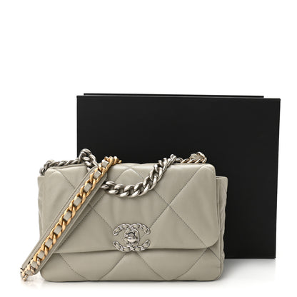 Chanel Lambskin Quilted Medium Chanel 19 Flap Grey 11 of 11