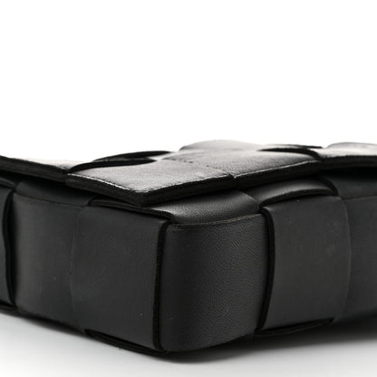 Bottega Veneta Lambskin Maxi Intrecciato Cassette Crossbody Bag Black 9 of 10