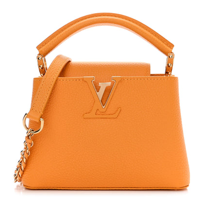 Louis Vuitton Taurillon Mini Capucines Sunbeam Yellow 1 of 10