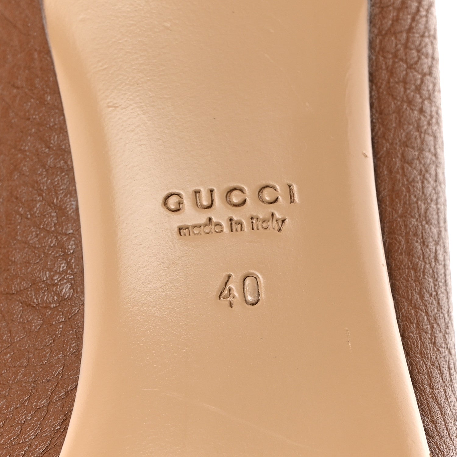 Gucci Calfskin GG Buckle Mid Heel Pumps 40 Brown 6 of 9