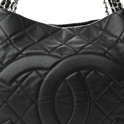 Chanel Caviar Quilted Expandable Zip Shoulder Bag Black 8 of 17