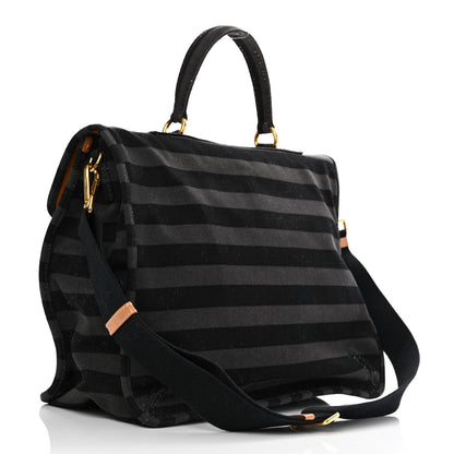 Prada Canvas Canapa Righe Striped Top Handle Satchel Gendarme 2 of 10