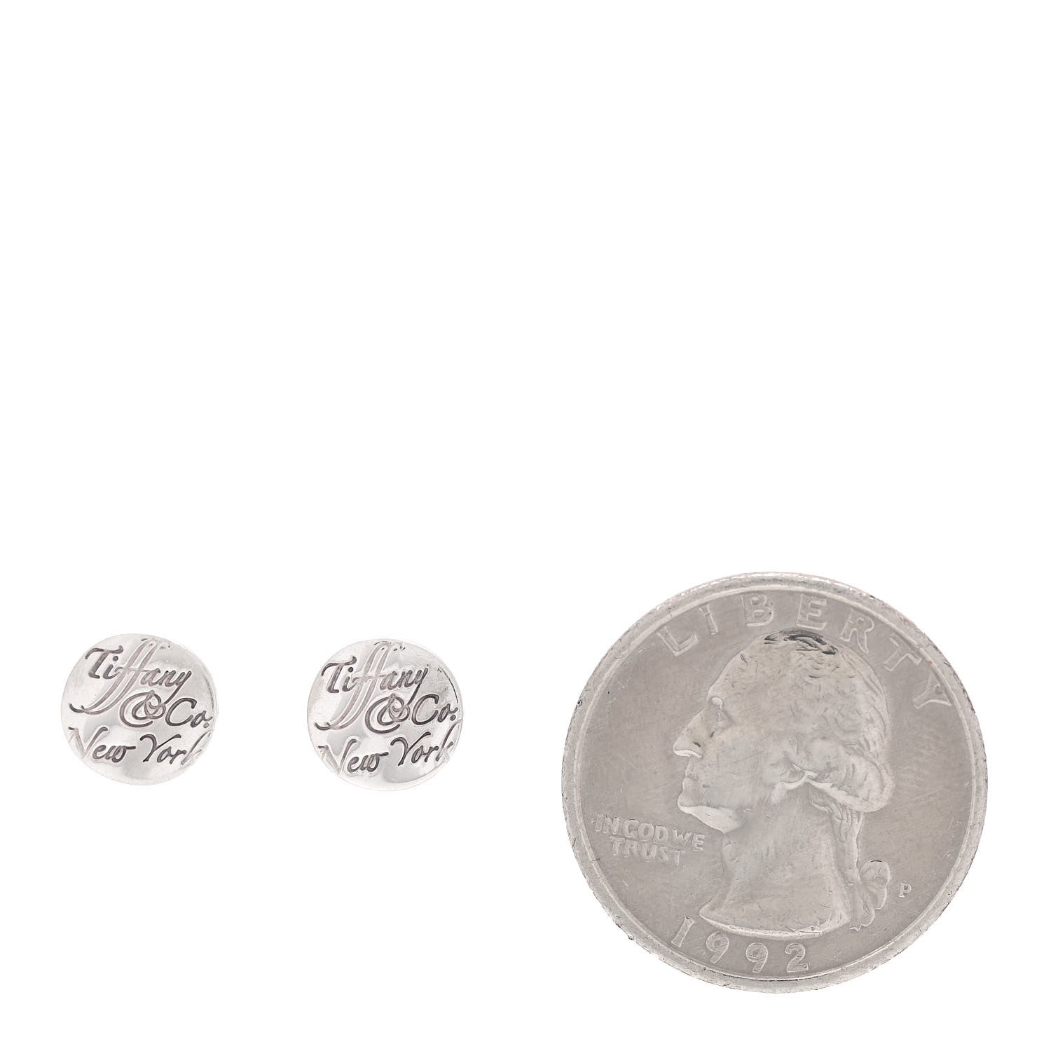 Tiffany Sterling Silver Round Note Earrings 2 of 4