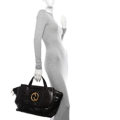 Gucci Crocodile Medium 1973 Top Handle Satchel Brown 2 of 14