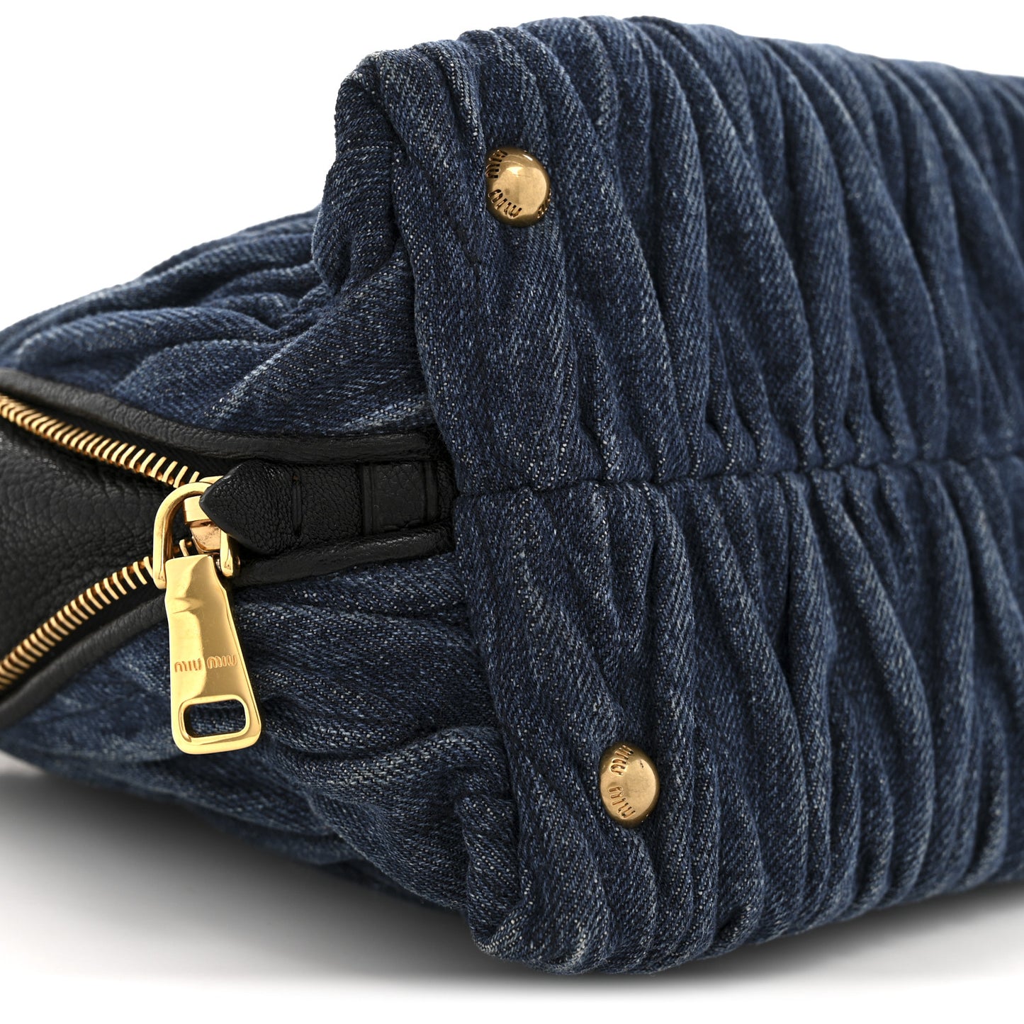 Denim Matelasse Small Zip Tote Blue