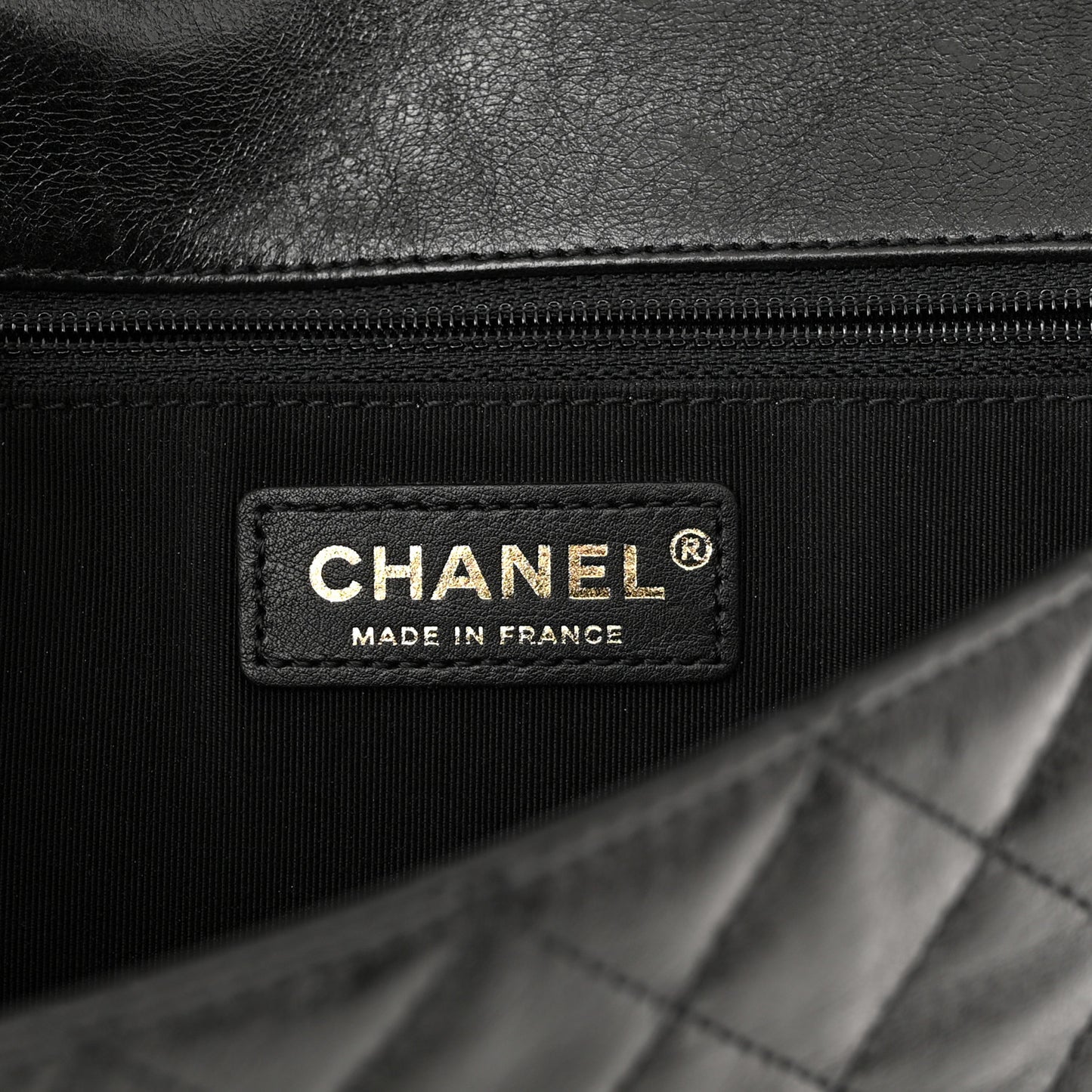 Calfskin Braided Flap White Black