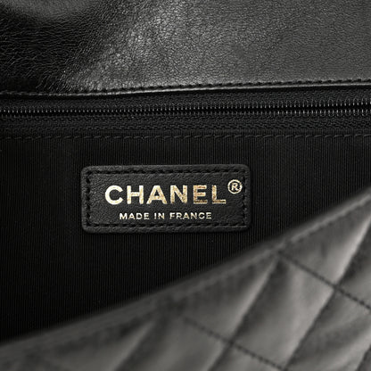 Chanel Calfskin Braided Flap White Black 5 of 10