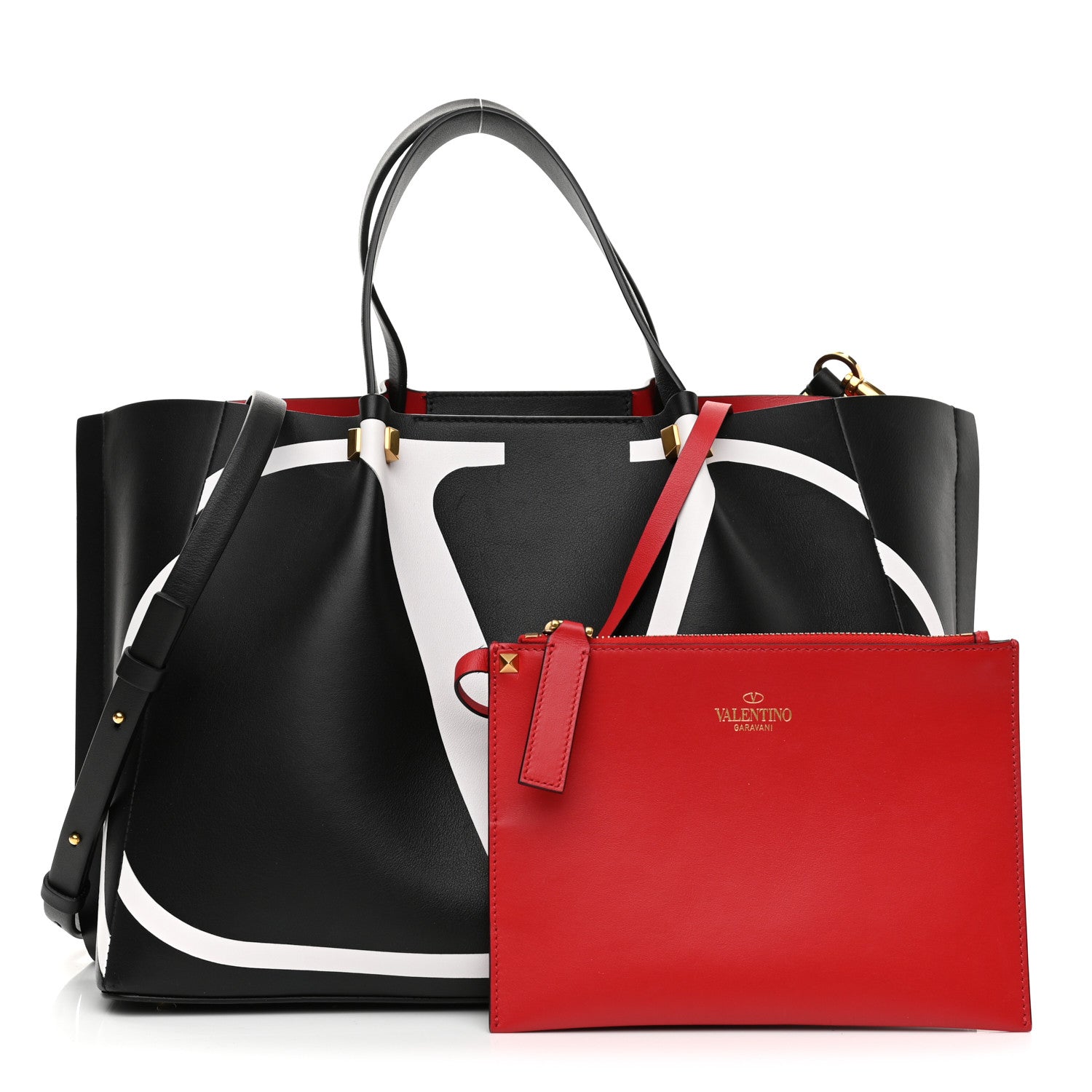 Valentino Garavani Nappa VLogo Medium Escape Tote Black 1 of 11