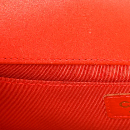 Chanel Patent Quilted Medium Boy Flap Orange 16 of 17