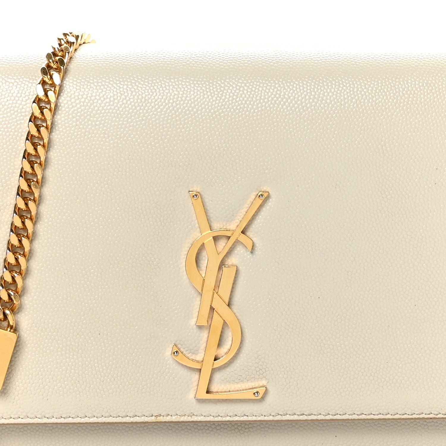Saint Laurent Grain De Poudre Medium Monogram Kate Satchel Crema Soft 8 of 13