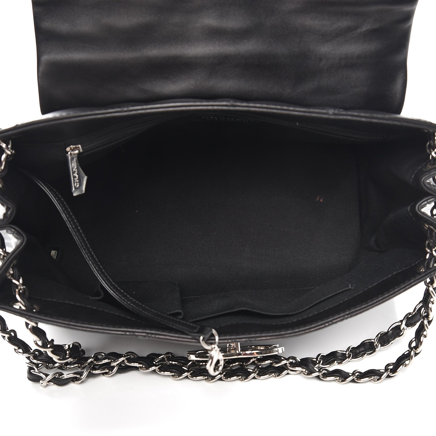 Chanel Calfskin Double Stitch Large Hamptons Flap Bag Black 5 of 16