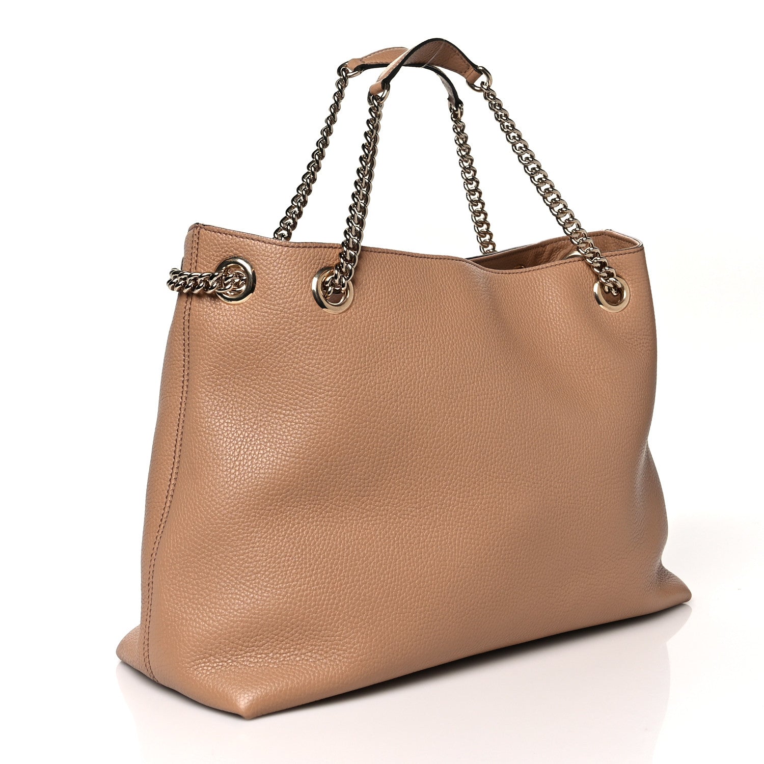Gucci Pebbled Calfskin Medium Soho Chain Shoulder Bag Camelia 2 of 9