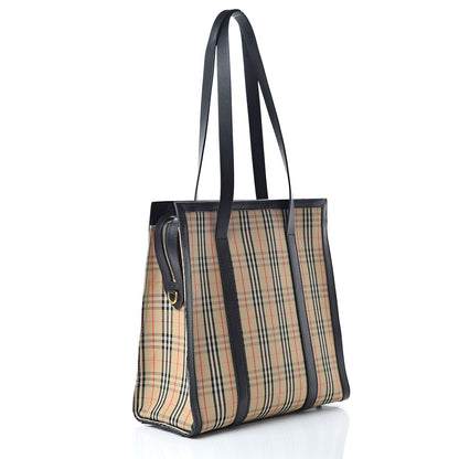 Burberry Calfskin Medium 1983 Knight Check Link Tote Brown 3 of 13
