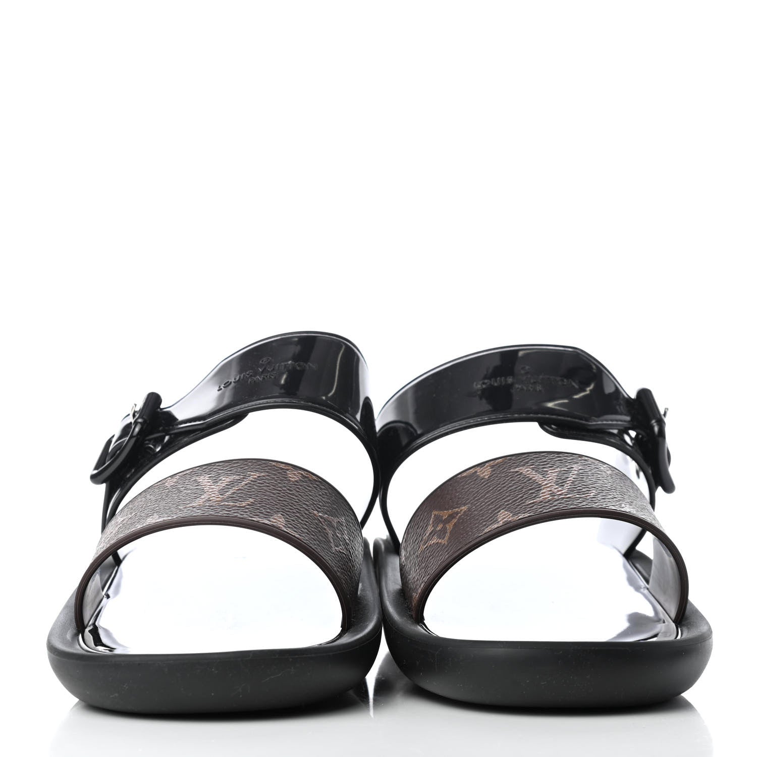 Louis Vuitton Monogram Sunbath Flat Mule Sandals 39 Black 2 of 7