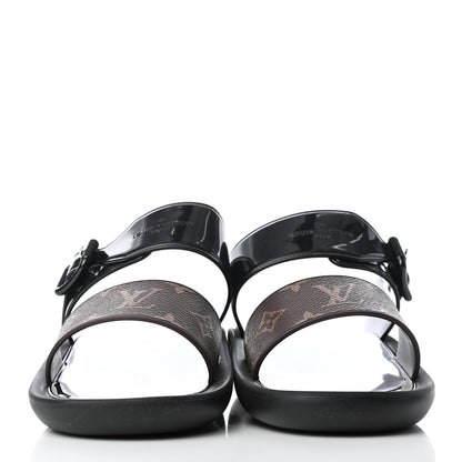 Louis Vuitton Monogram Sunbath Flat Mule Sandals 39 Black 2 of 7