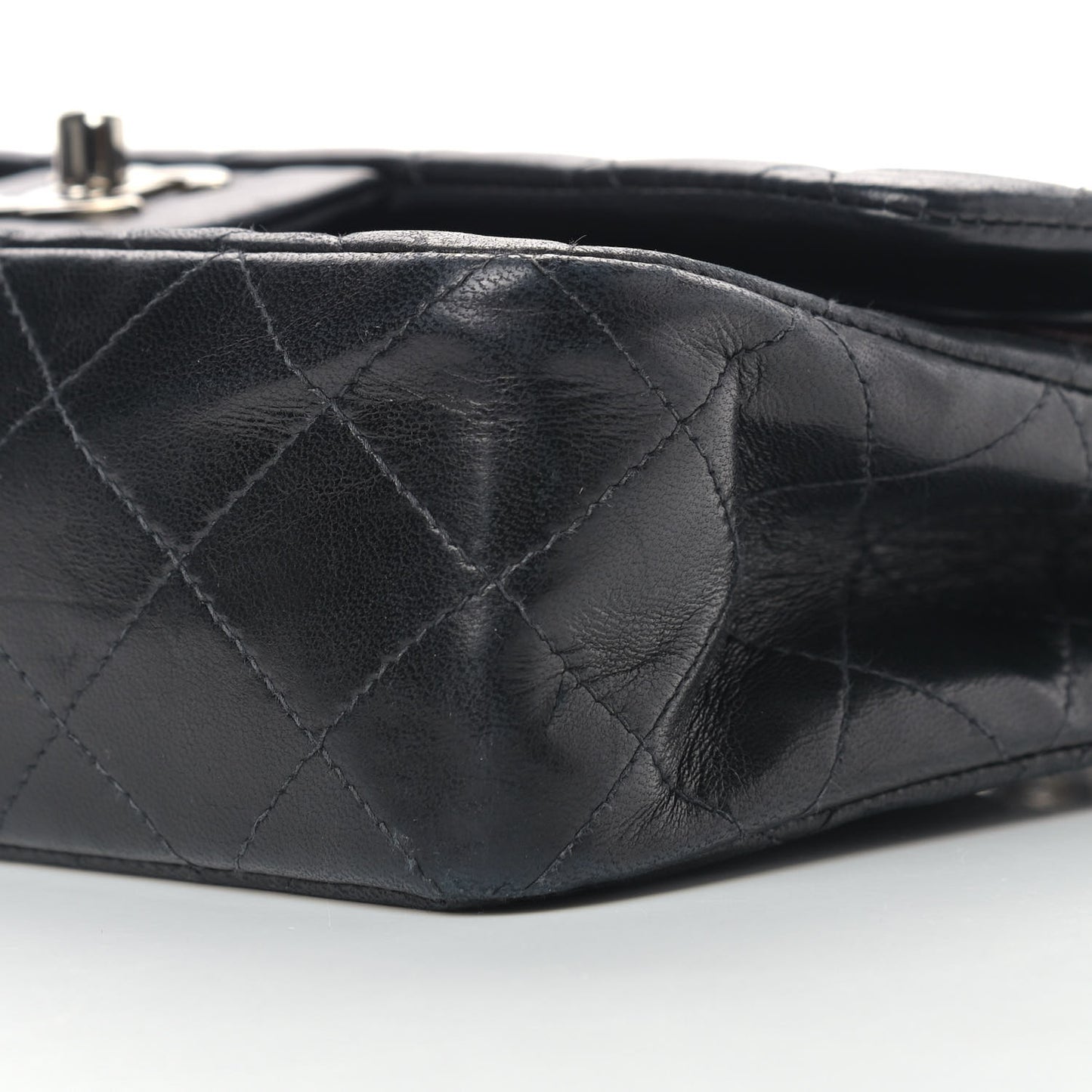 Lambskin Quilted Small Double Flap Black