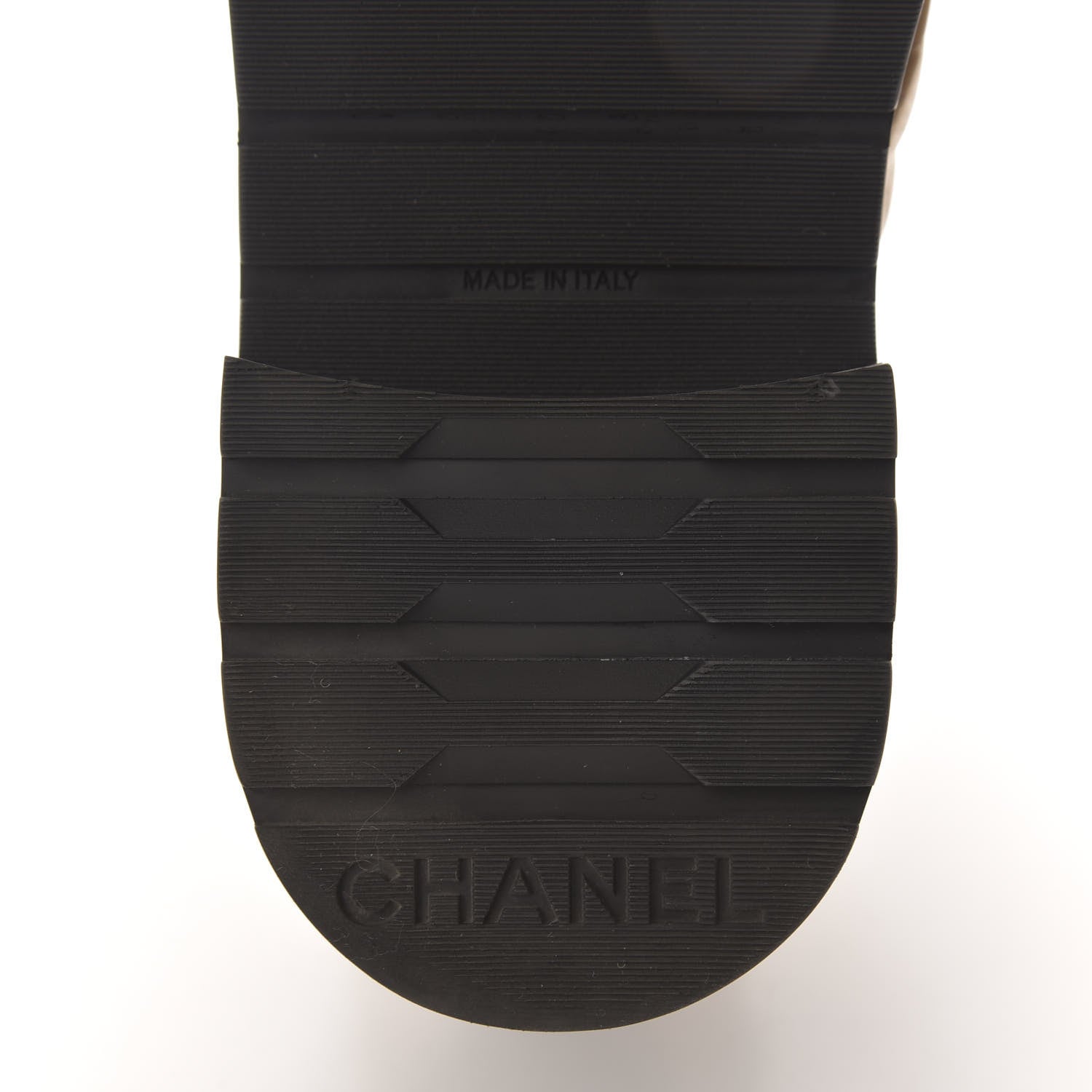 Chanel Lambskin Calfskin Quilted Lace Up Combat Boots 38.5 Beige Black 7 of 9