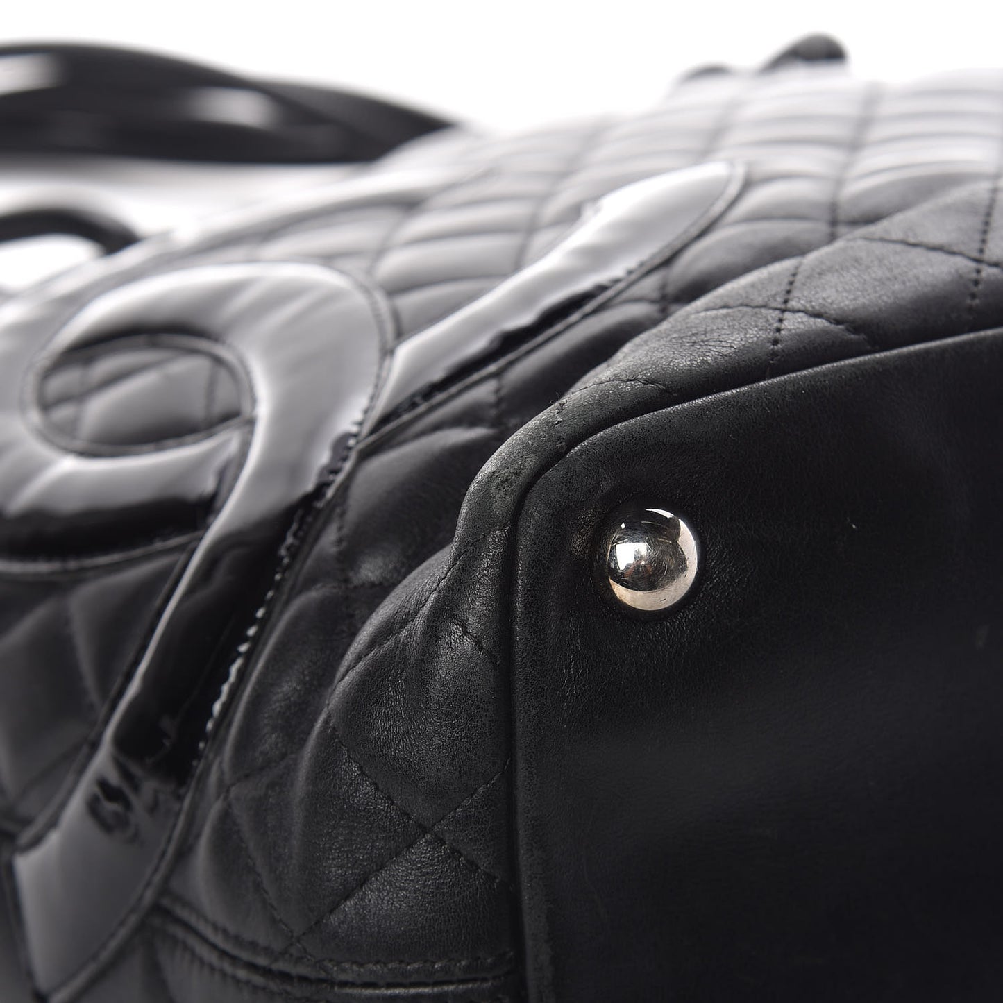 Calfskin Quilted Large Cambon Tote Black