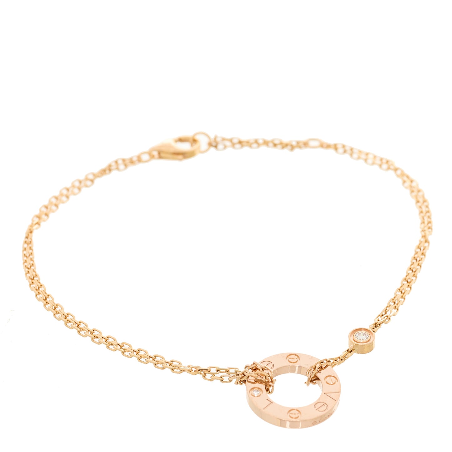 18K Pink Gold Diamond Love Bracelet
