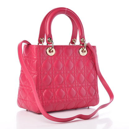 Christian Dior Lambskin Cannage Medium Lady Dior Pink 3 of 13